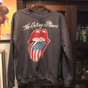 The Rolling Stones sweat shirt distressed